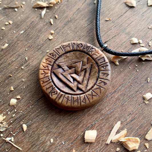 Runes And Valknut Pendant