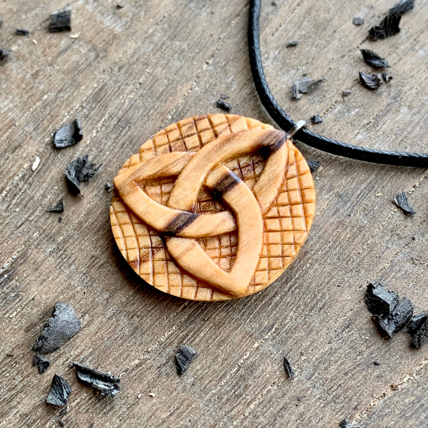 Triquetra OIive Wood Pendant