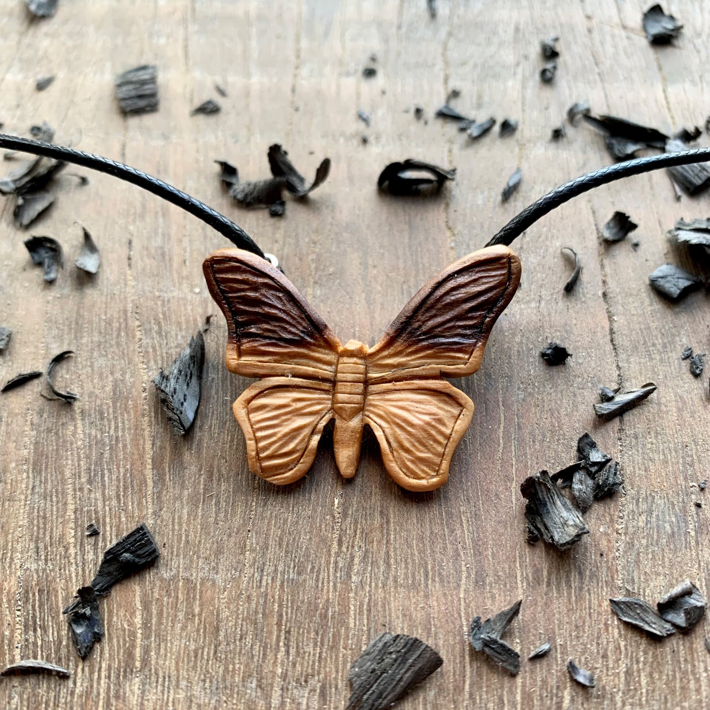 Butterfly Olive Wood Pendant