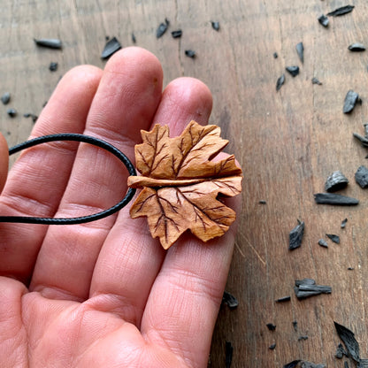 Maple’s Leaf Cherry Wood Pendant