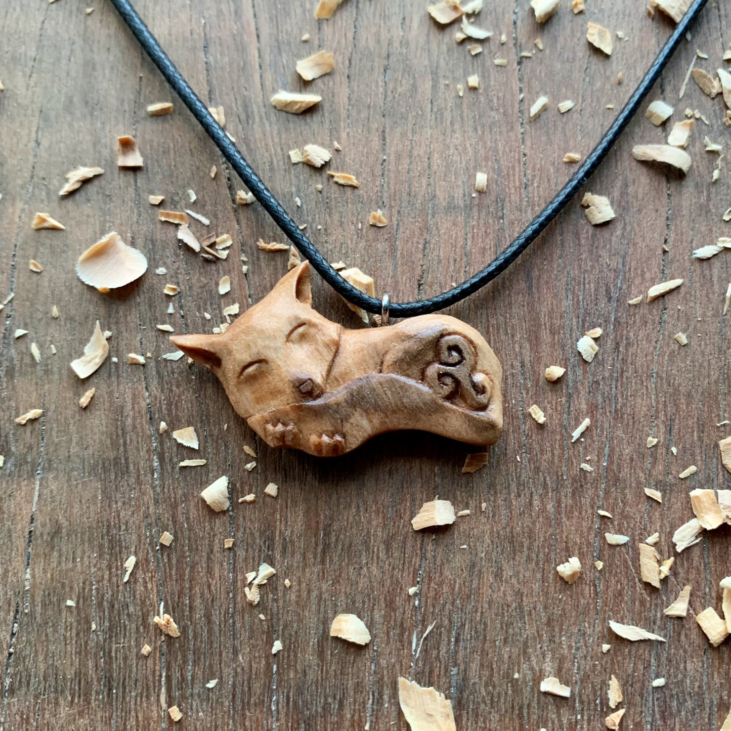 Sleeping Fox With Triskelion Pendant