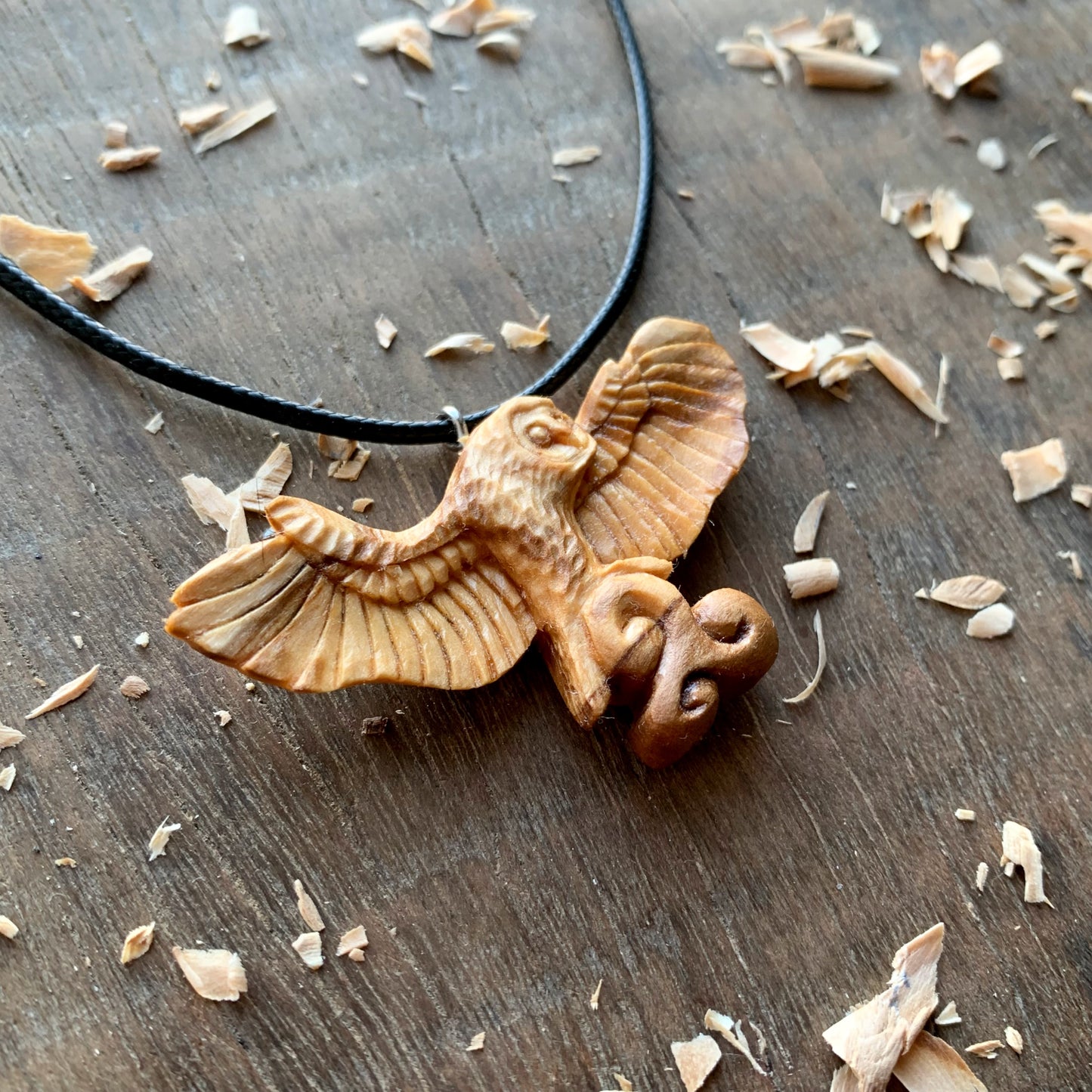 Celtic Flying Barn Owl Triskelion Pendant