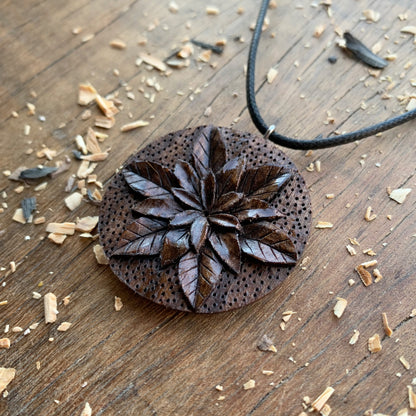 Flower Walnut Wood Pendant