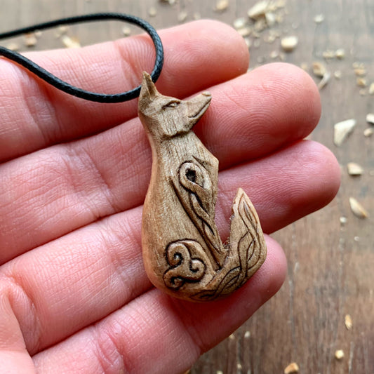 Celtic Fox With Triskelion Pendant