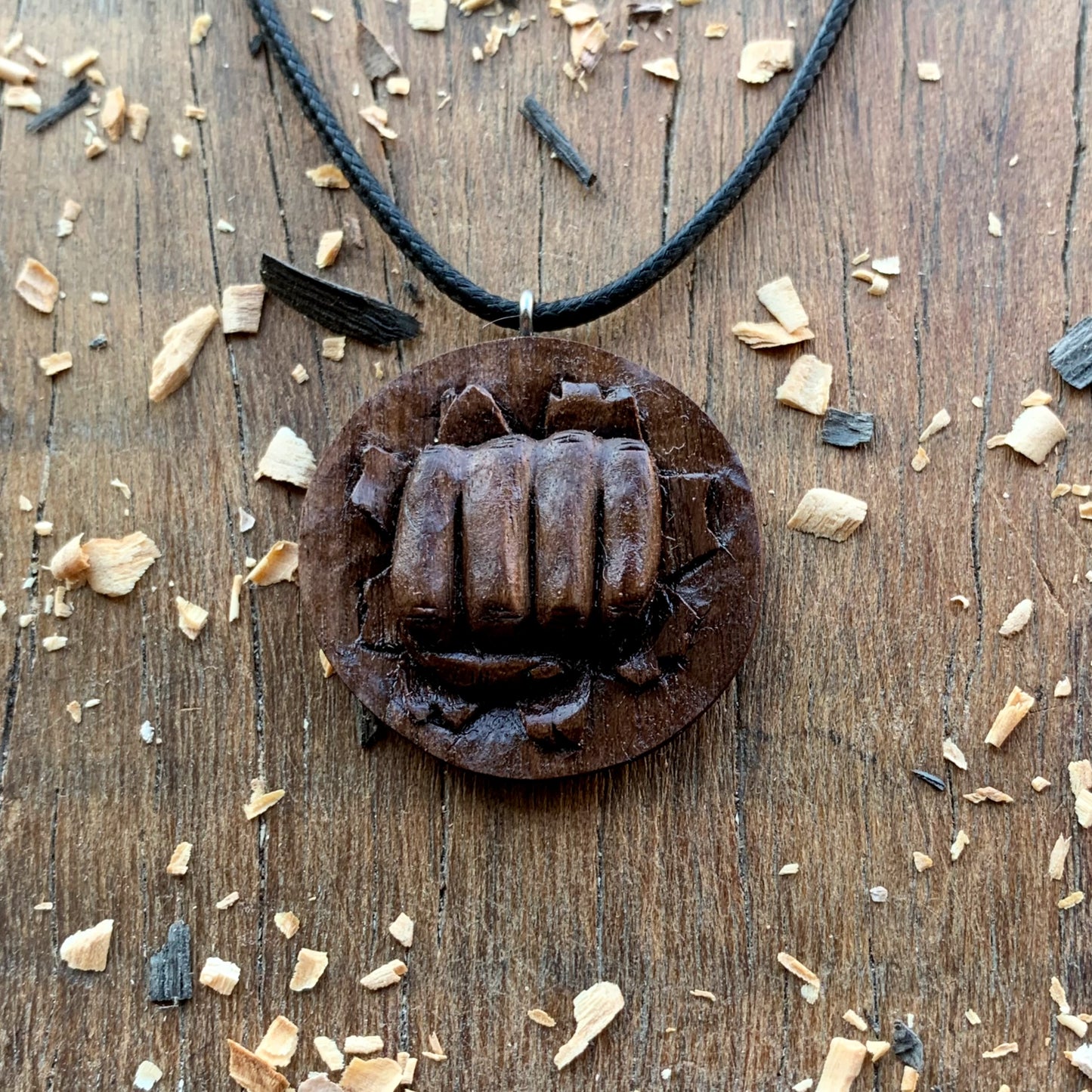 Punch Walnut Wood Pendant