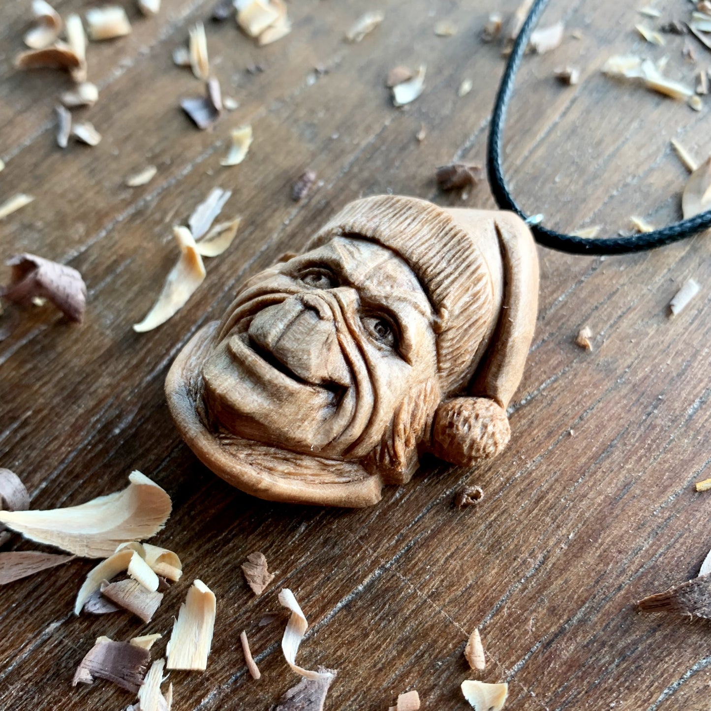 The Grinch Walnut Wood Pendant