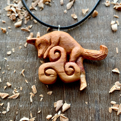 Celtic Fox With Triskelion Pendant