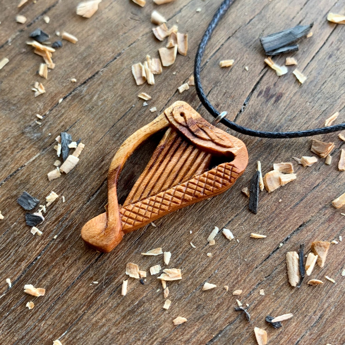 Celtic Harp Pendant Style 2