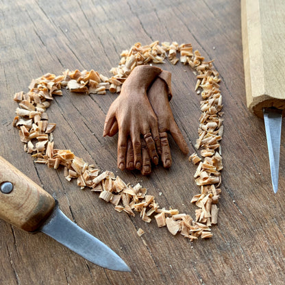 “Braided Hands” Pear Wood Pendant