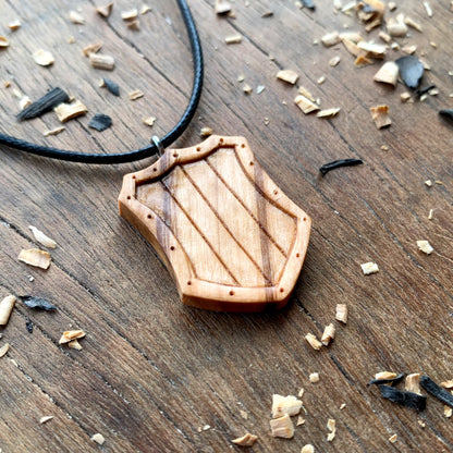 Medieval Shield Wood Pendant Style 2