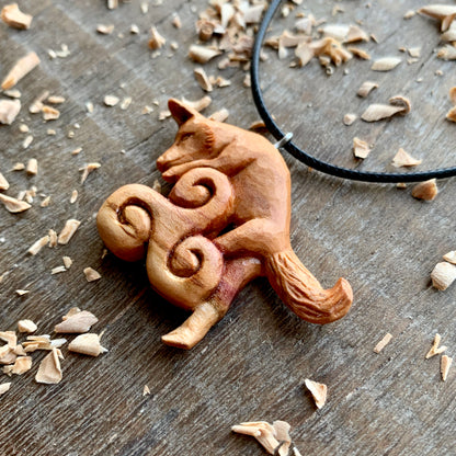 Celtic Fox With Triskelion Pendant