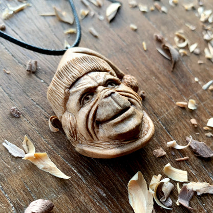 The Grinch Walnut Wood Pendant