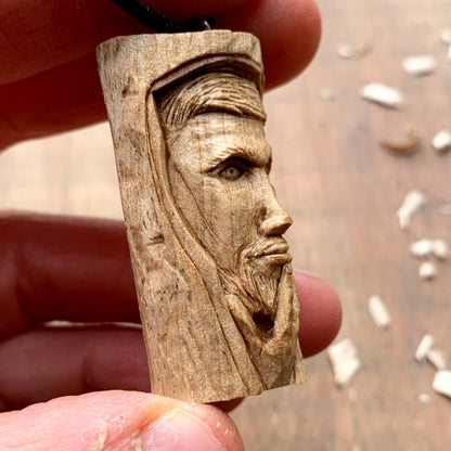 Thoughtful Wood Spirit Pendant