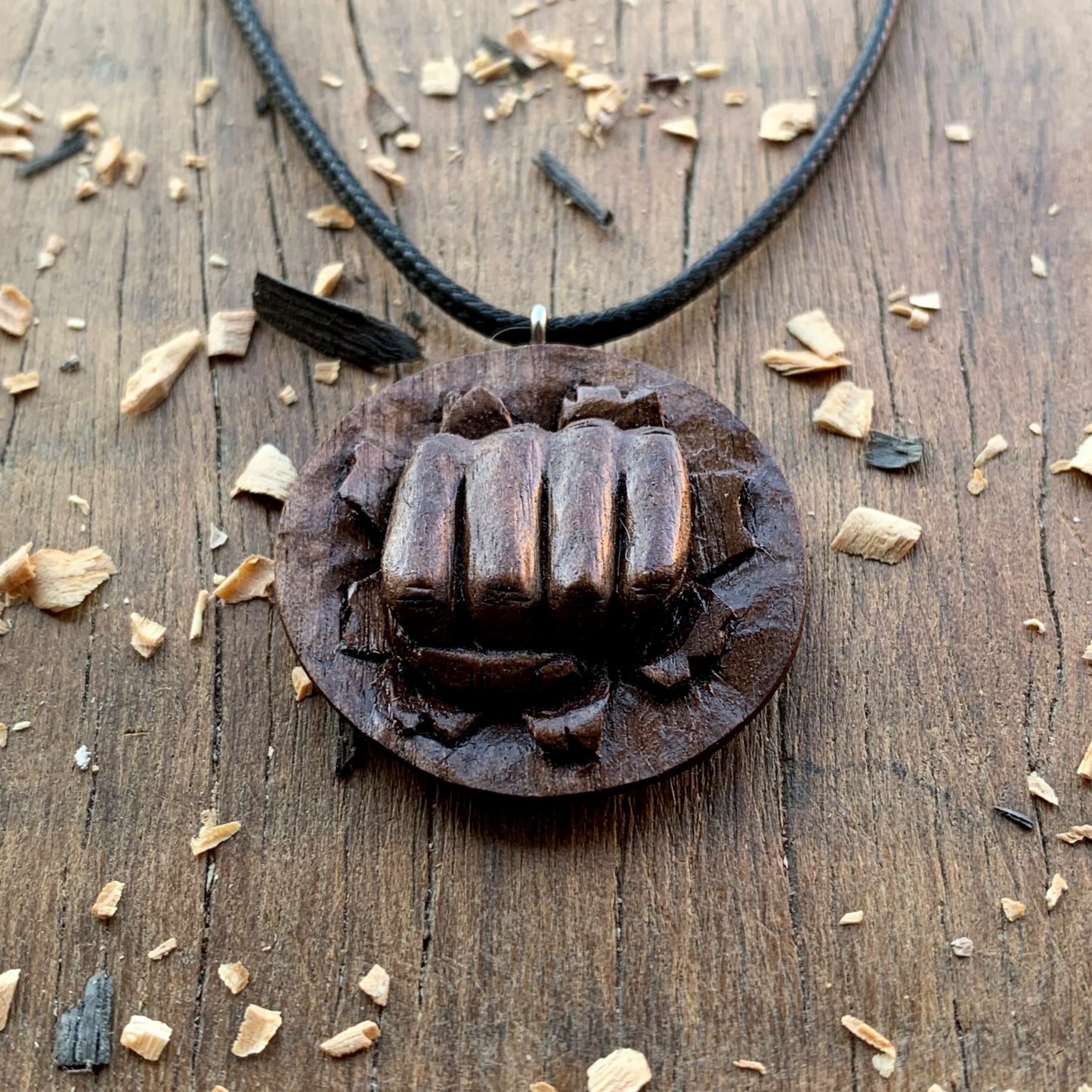 Punch Walnut Wood Pendant