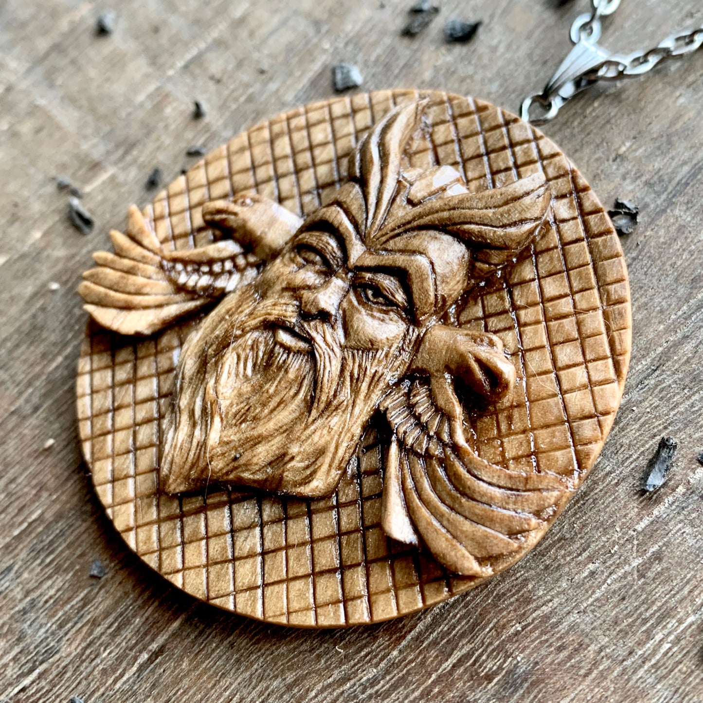 Odin with Huginn and Muninn Pendant