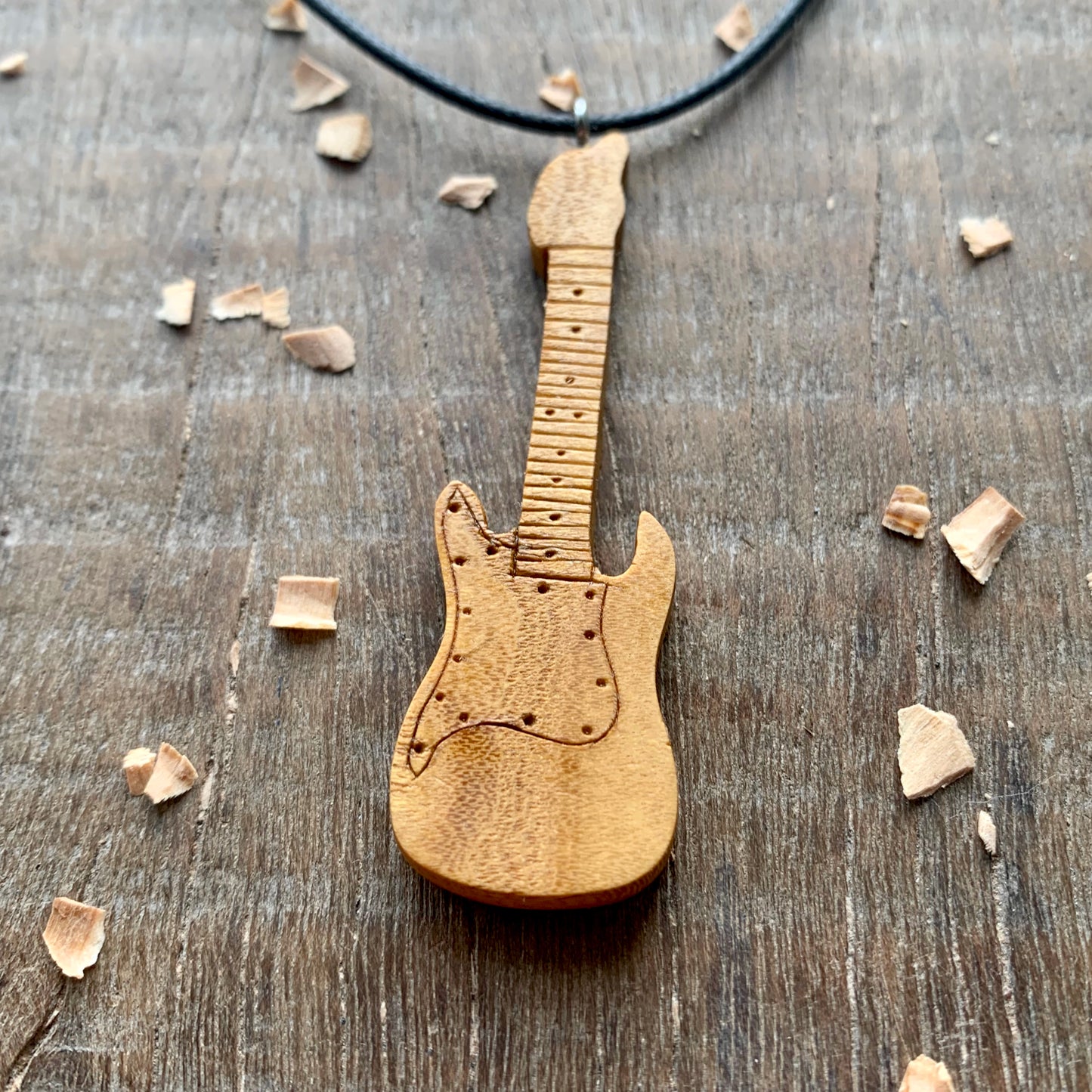Electric Guitar Mulberry Wood Pendant