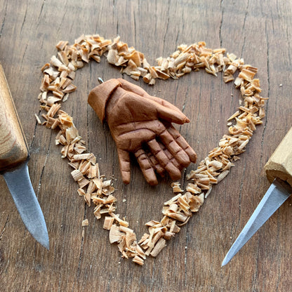 “Braided Hands” Pear Wood Pendant