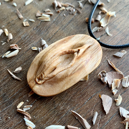 Vulva Olive Wood Pendant