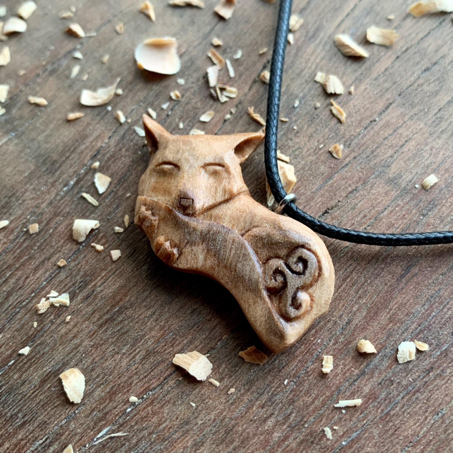 Sleeping Fox With Triskelion Pendant