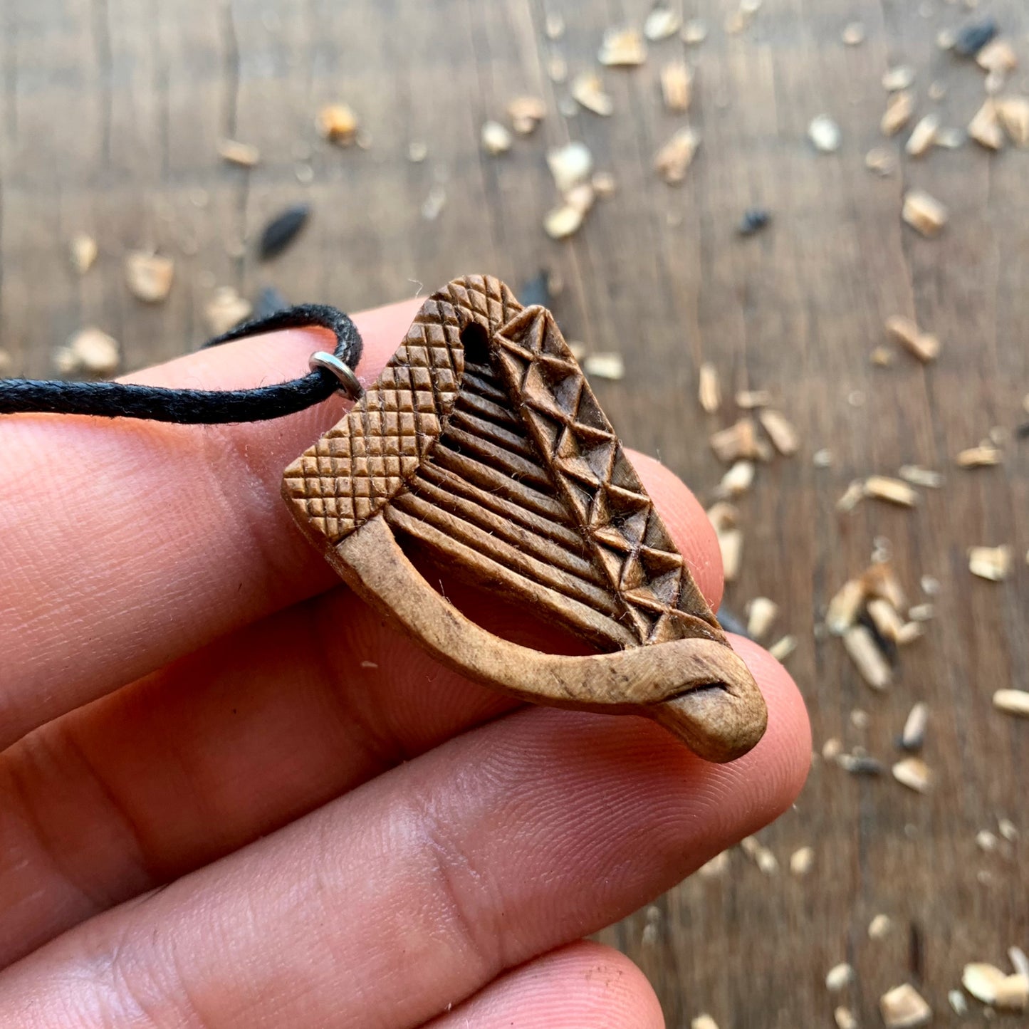 Celtic Harp Pendant Style 2