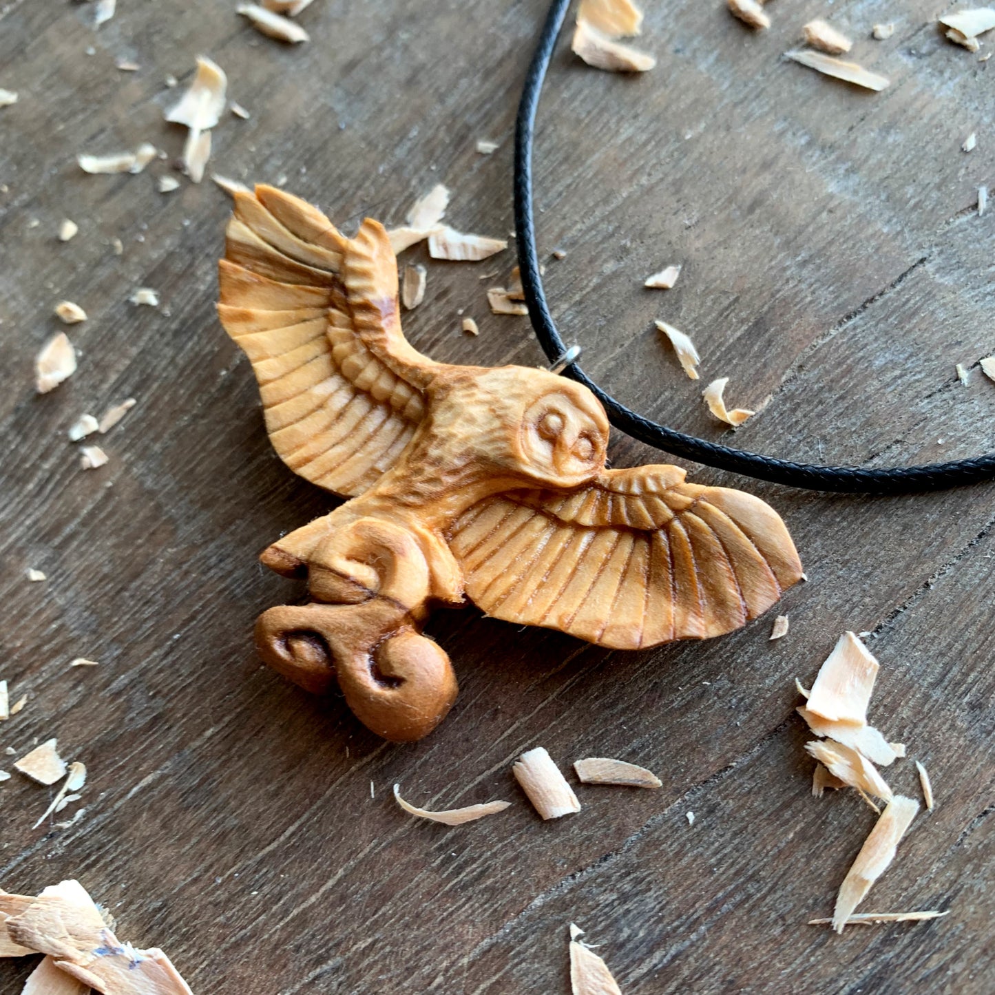 Celtic Flying Barn Owl Triskelion Pendant