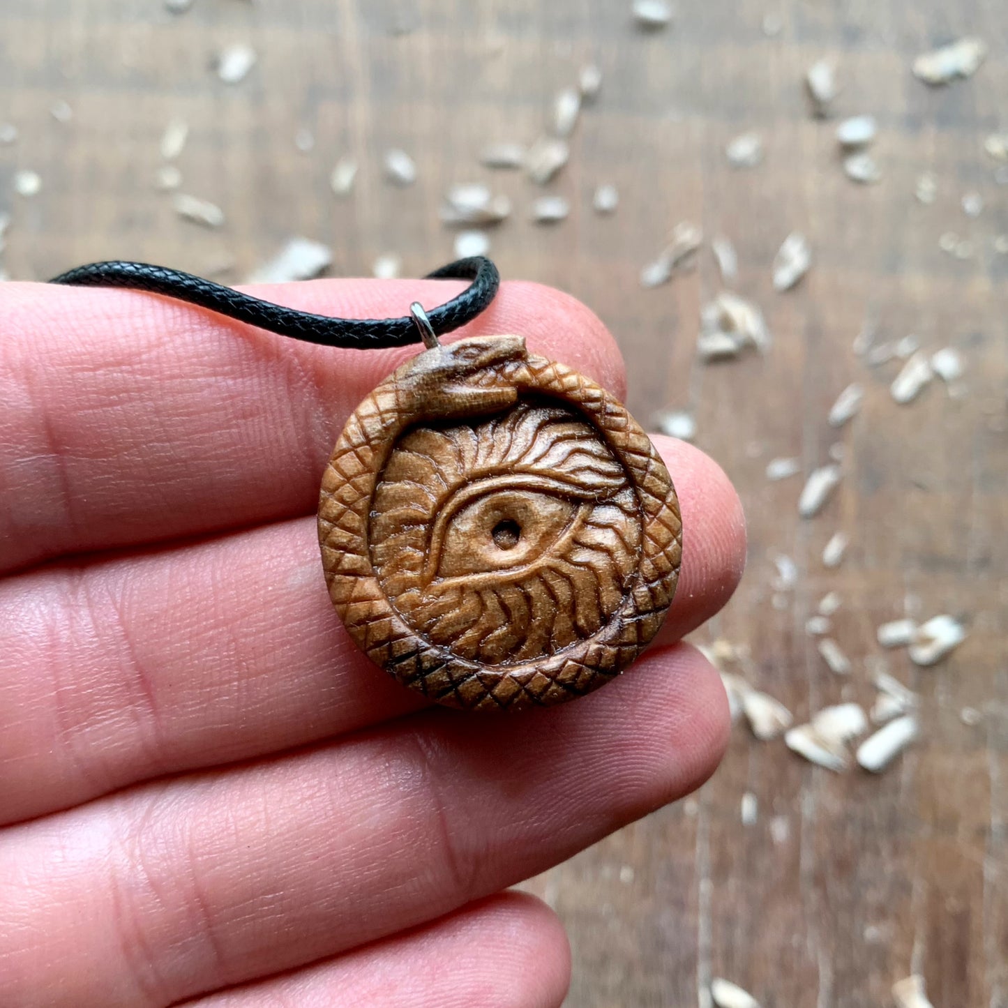 Ouroboros With Eye Design Pendant