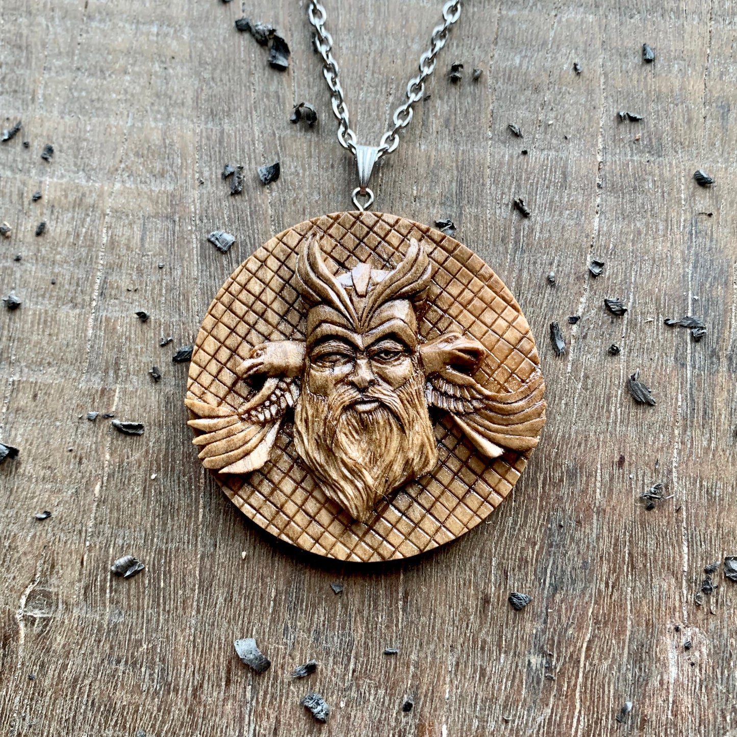 Odin with Huginn and Muninn Pendant