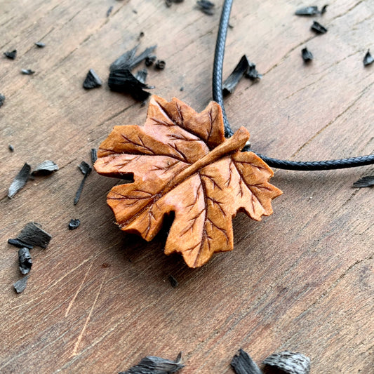 Maple’s Leaf Cherry Wood Pendant