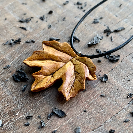 Maple’s Leaf Mulberry Wood Pendant