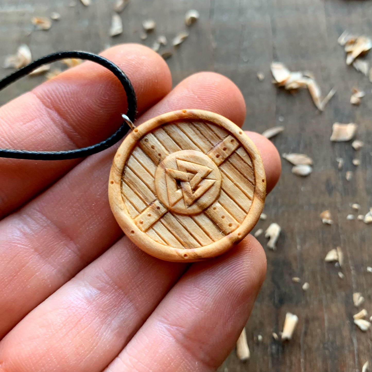 Viking Shield Valknut Pendant