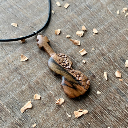 Violin With Flowers Pendant