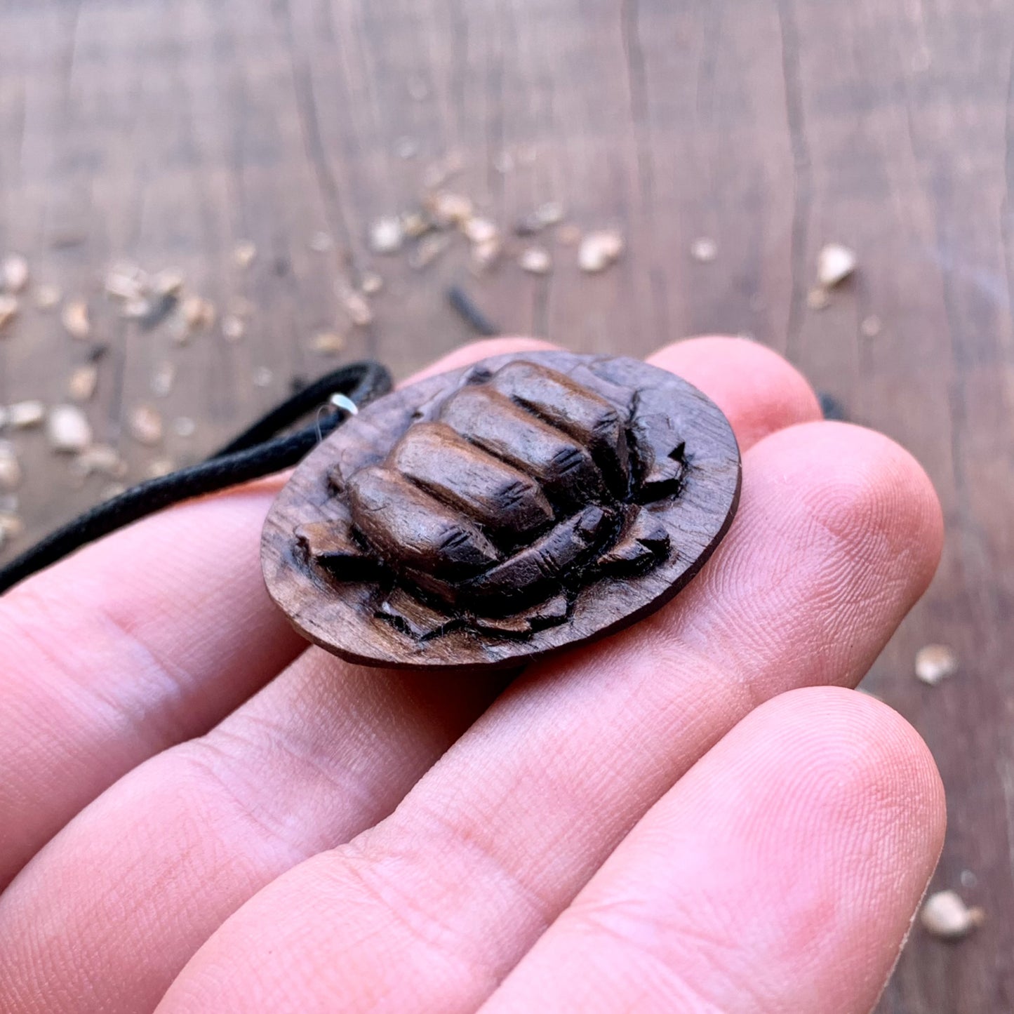 Punch Walnut Wood Pendant