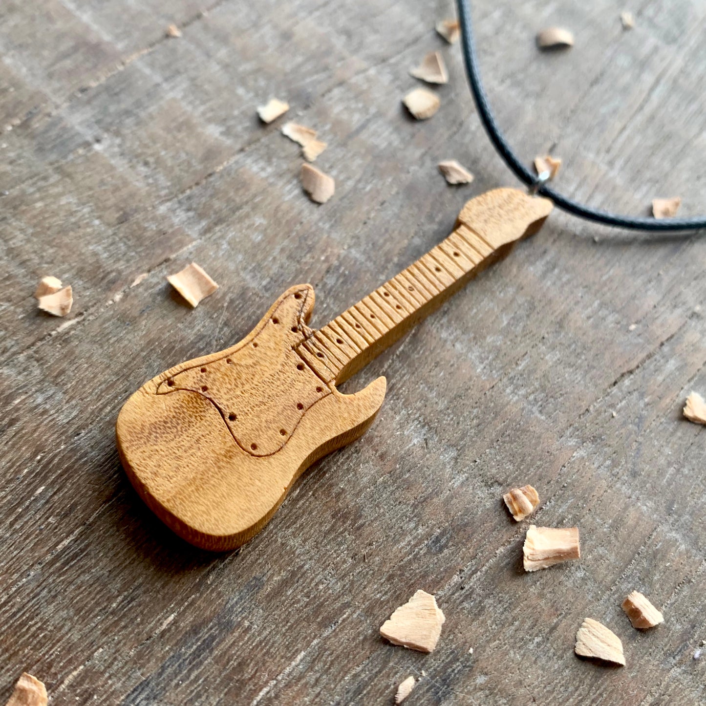 Electric Guitar Mulberry Wood Pendant