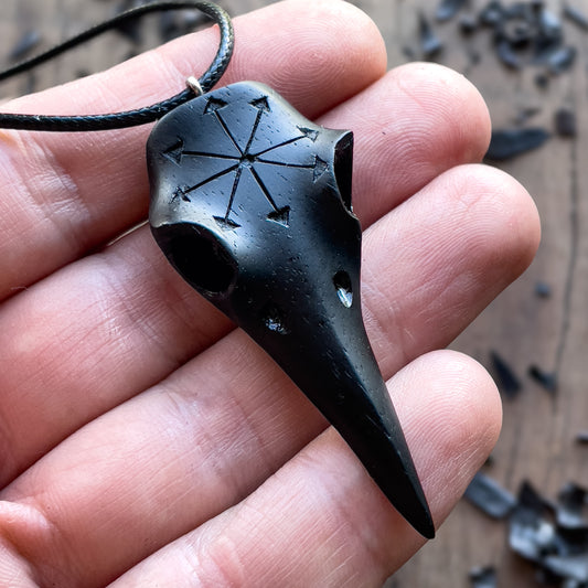 Raven Skull Chaos Symbol Pendant