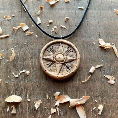 Viking Shield Compass Pendant