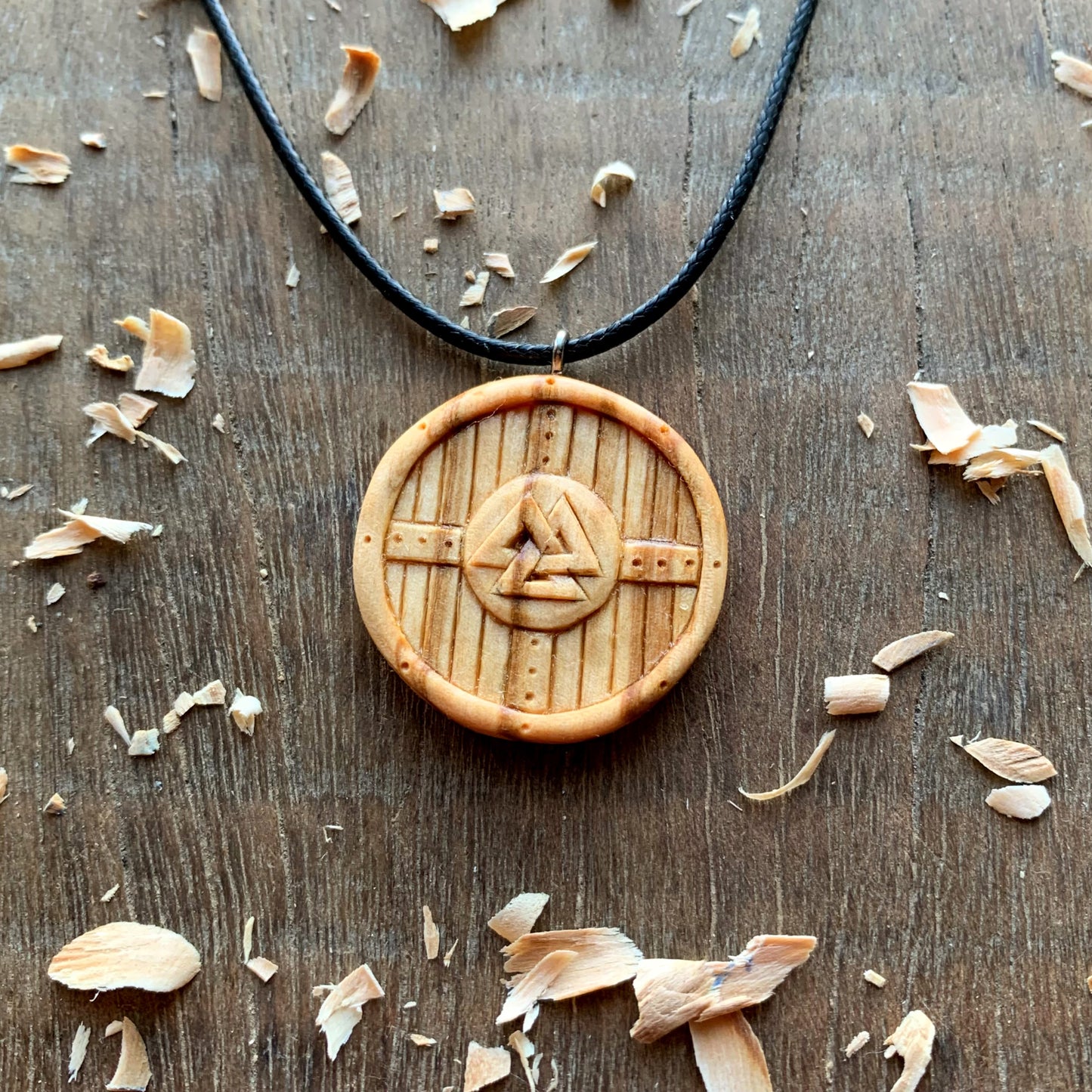 Viking Shield Valknut Pendant