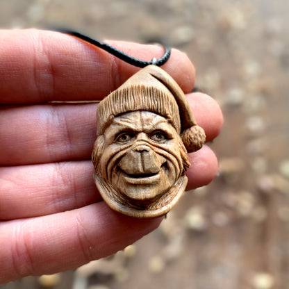 The Grinch Walnut Wood Pendant