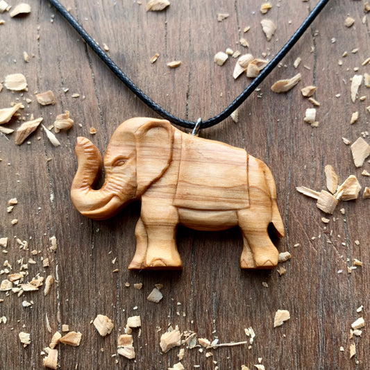 Elephant Olive Wood Pendant