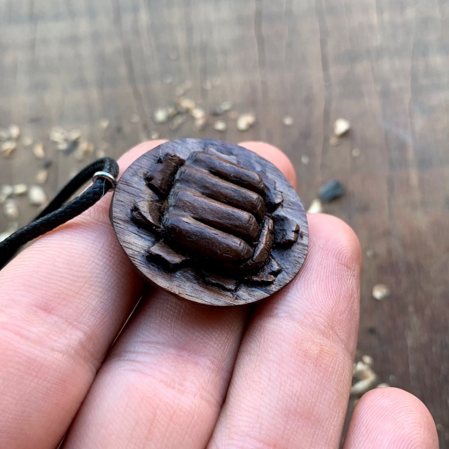 Punch Walnut Wood Pendant