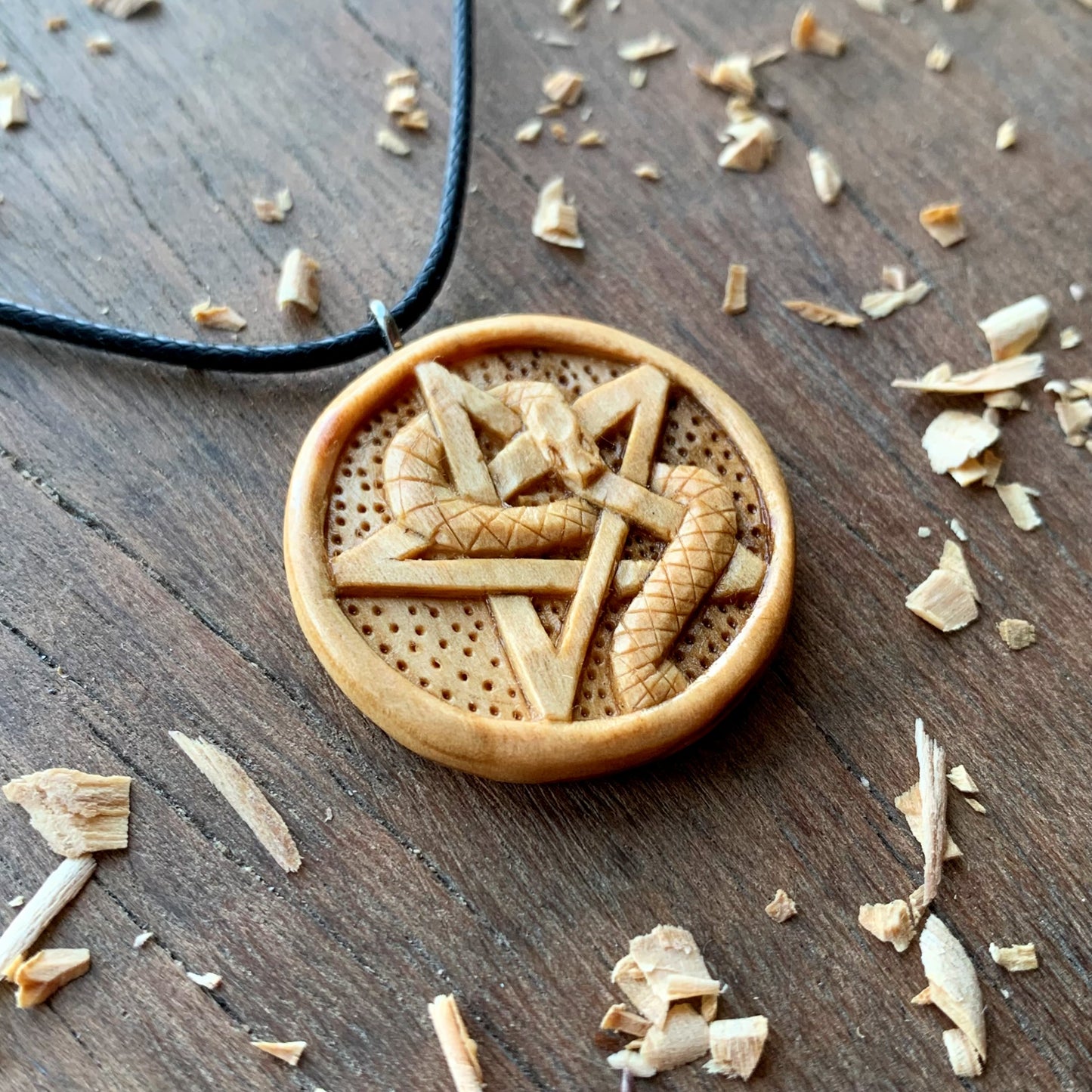 Snake Wrapped On Pentacle Pendant