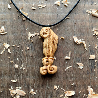 Celtic Barn Owl Triskelion Pendant