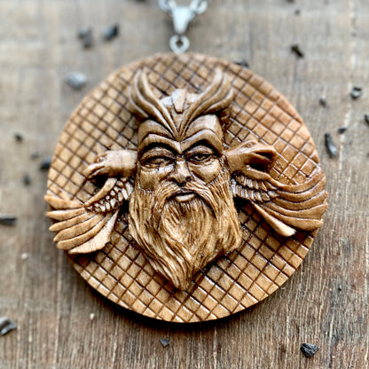 Odin with Huginn and Muninn Pendant