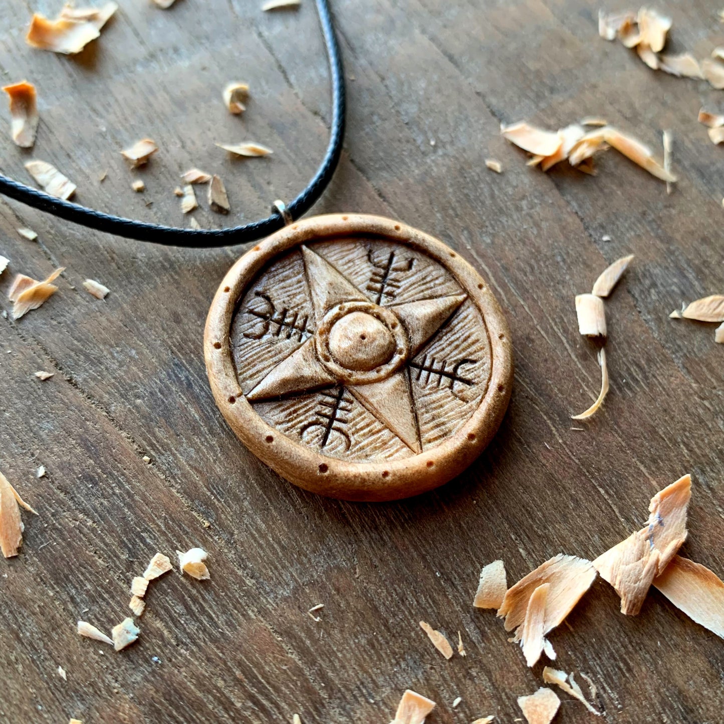 Viking Shield Compass Pendant