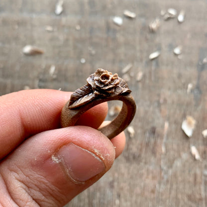 Rose Walnut Wood Ring