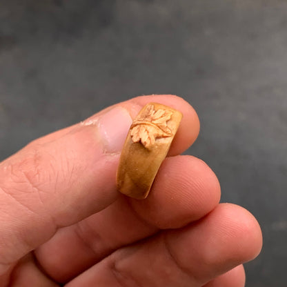 Maple Leaf Olive Wood Ring