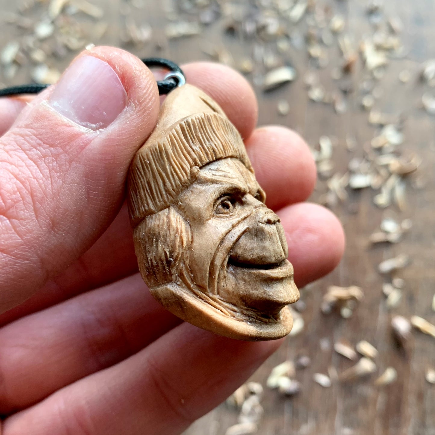 The Grinch Walnut Wood Pendant