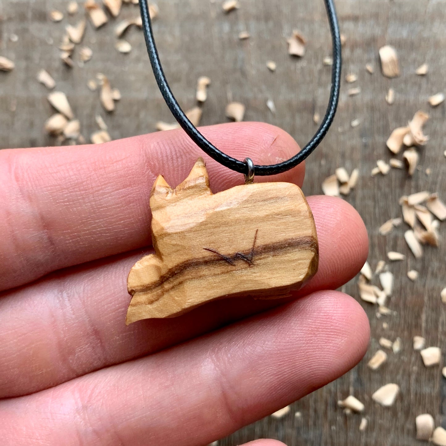 Hand Carved Fox Pendant