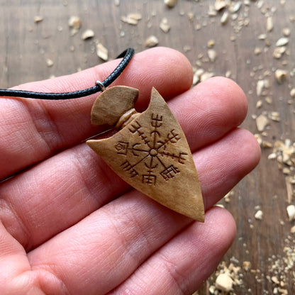 Viking Spear Vegvisir Pendant