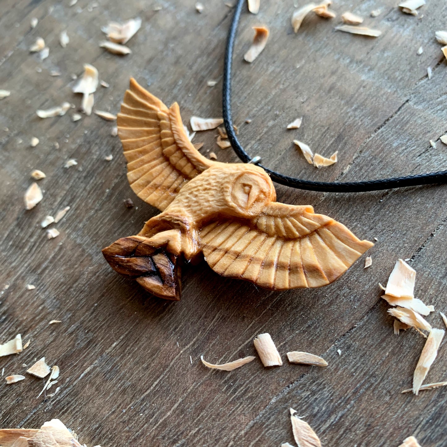 Celtic Flying Barn Owl Triquetra Pendant