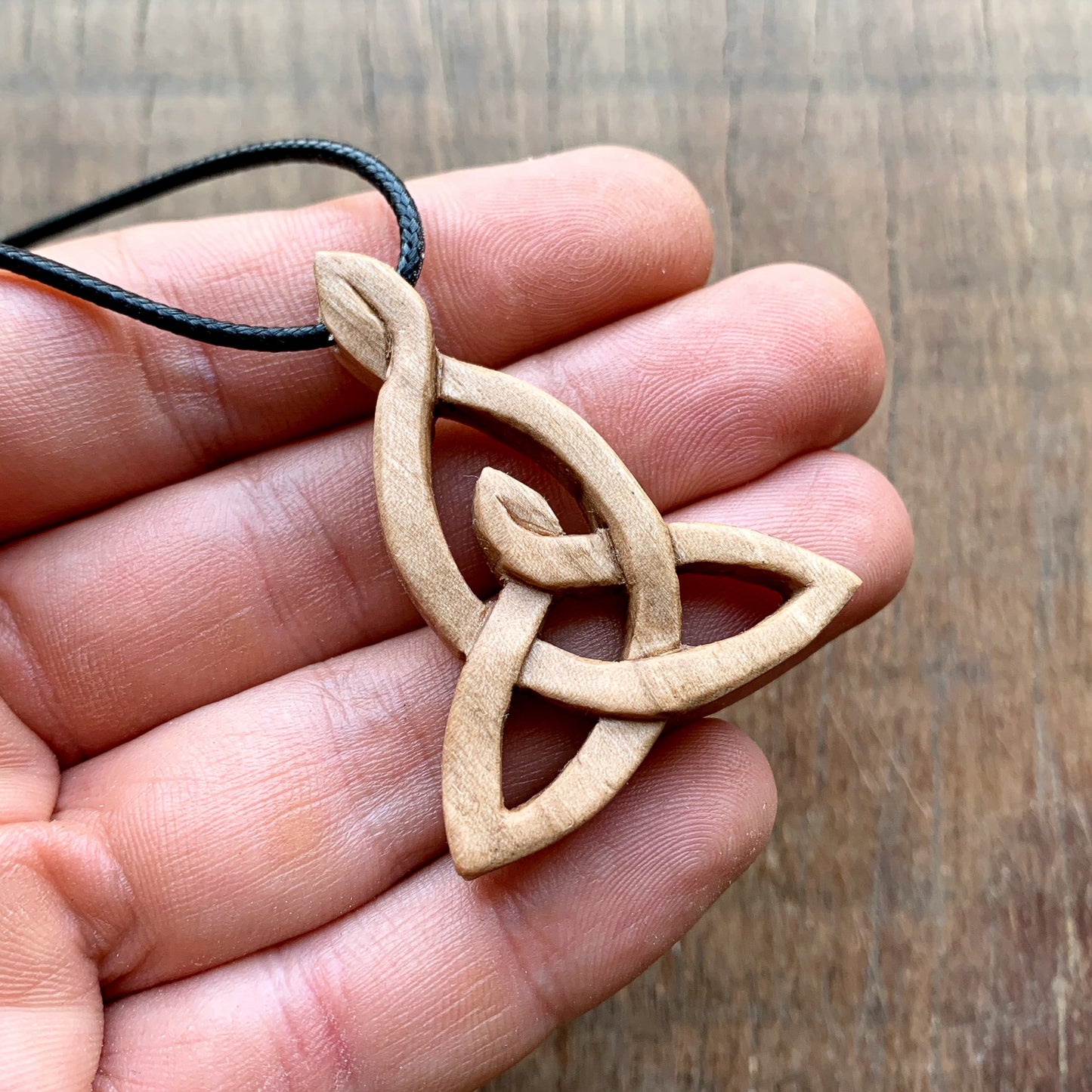 Celtic Motherhood Knot Walnut Wood Pendant